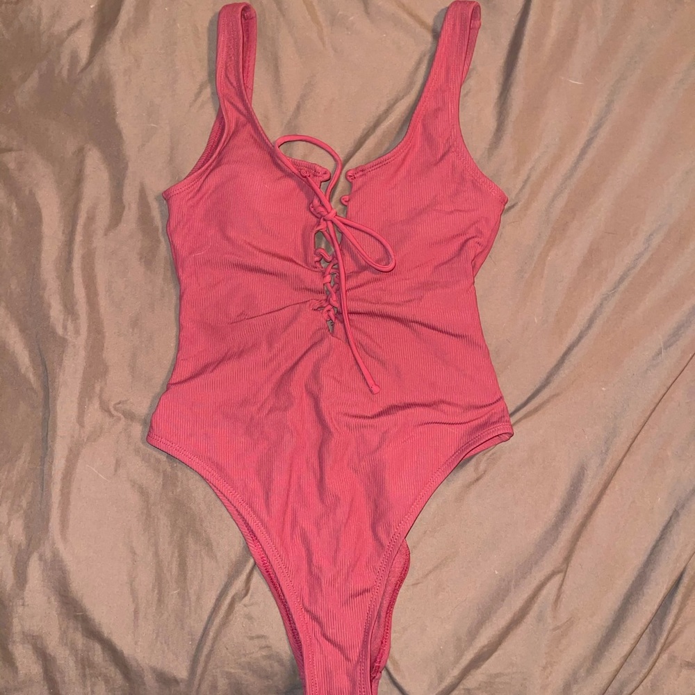Hugh cut one piece swimsuit